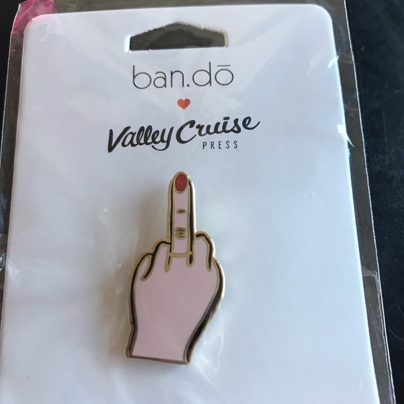 Ban.do F*ck you middle finger pin new! Fun gift! - Picture 1 of 2
